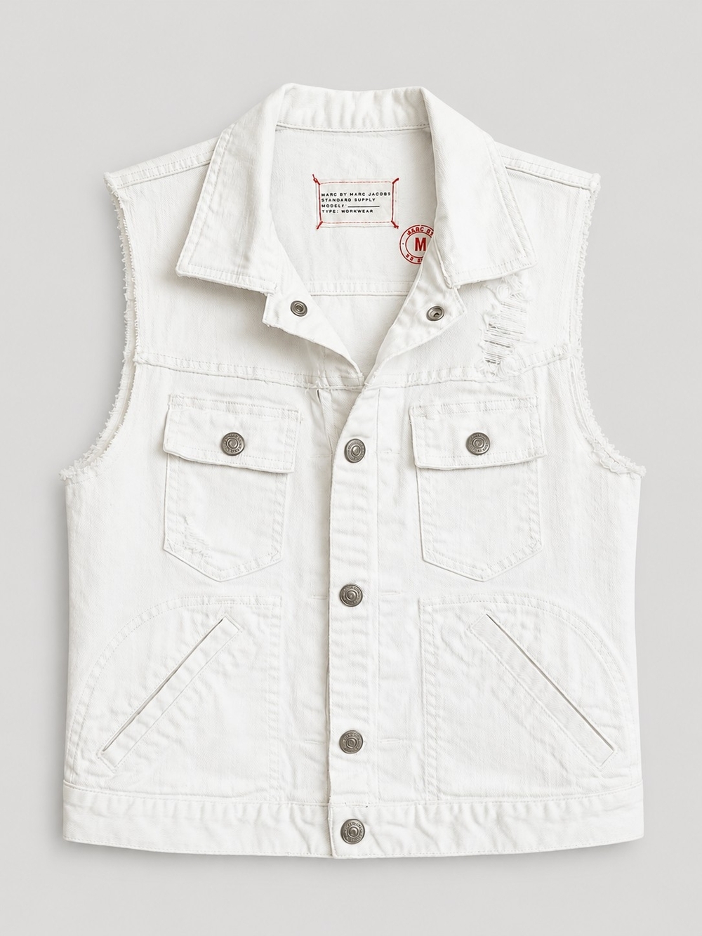 Marc by Marc Jacobs Standard Supply White Denim Vest - Picture 2 of 5